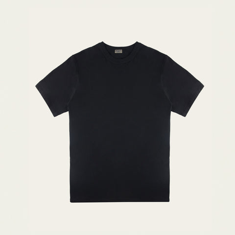 M555  SOLID DYED RIB NECK COTTON TEE