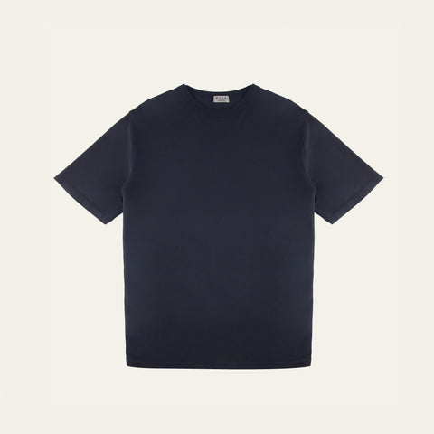 M555  SOLID DYED RIB NECK COTTON TEE