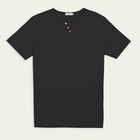 M604: Natural Shell Button Henley T-Shirt