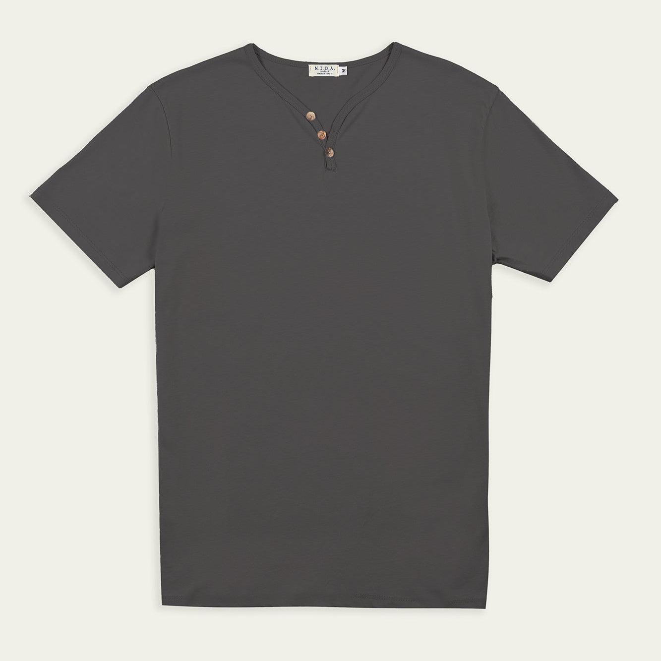 M604: Henley Neck T-Shirt in Regular GSM