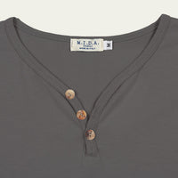 M604: Natural Shell Button Henley T-Shirt