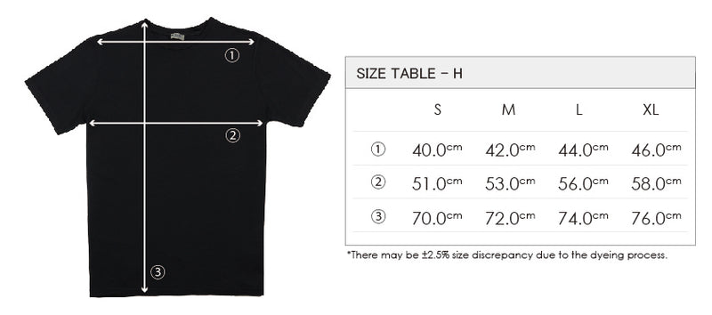 Size guide for M3618: Premium Heavy GSM Interlock T-Shirt